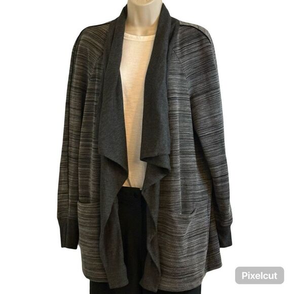 Halston Heather Gray Long Cardigan Wrap Sweater Women’s Size XL Office Workwear - Picture 1 of 7